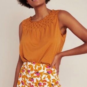Anthropologie Maeve Justine Smocked Honey Tank Top